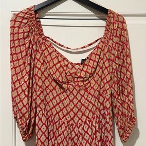 Angie Red and Yellow Geometric Dress